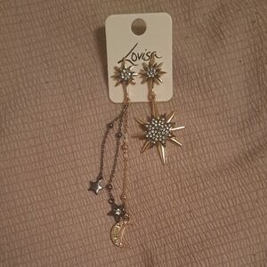 Lovisa Gold and Silver Star and Moon Earrings